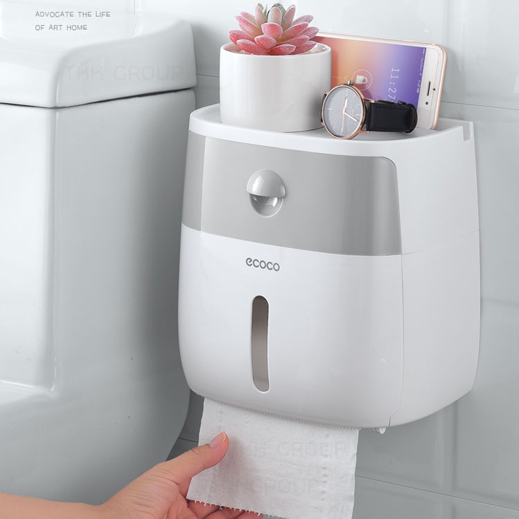 Hộp đựng giấy vệ sinh 2 ngăn ECOCO