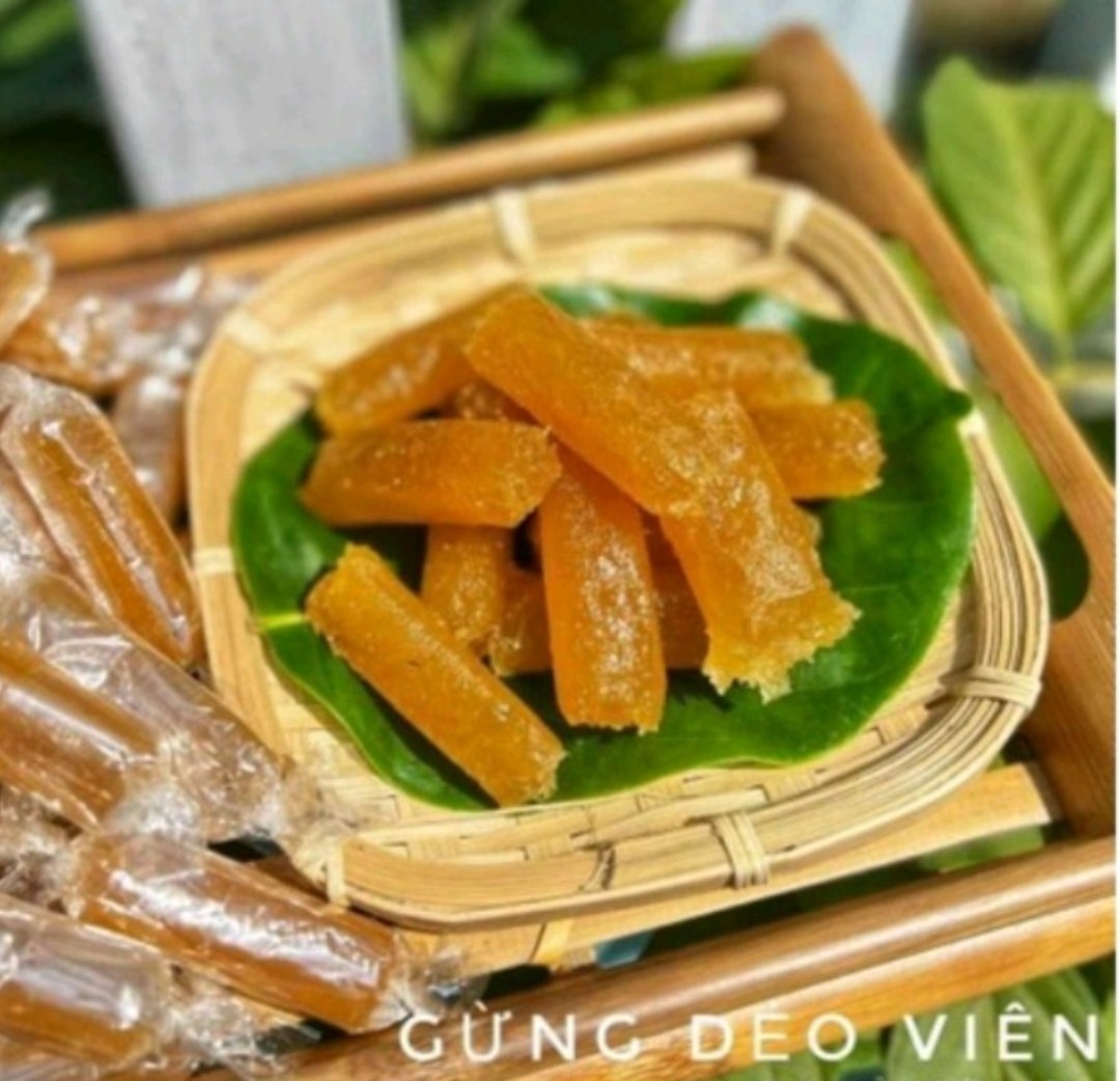 Mứt Gừng Huế Dẻo Tuyết (Giữ Nguyên Vị Cay Của Gừng, Ngọt Ít)