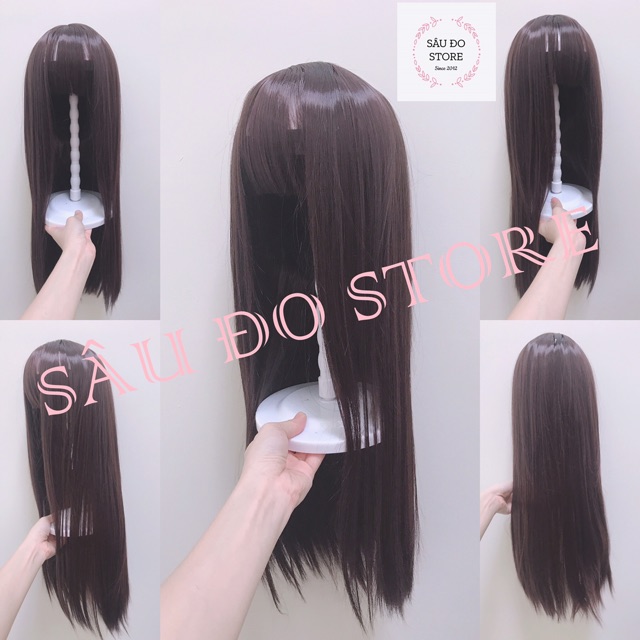 Tóc Nguyên Đầu Thẳng Dài 60-65Cm Lưới Hoa Cao Cấp