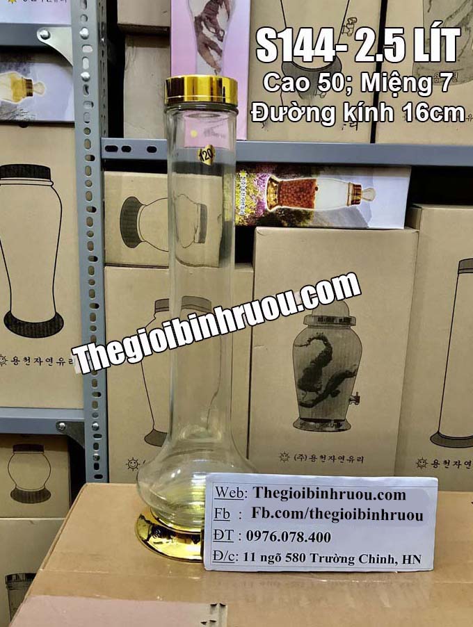 Bình ngâm rượu hàn quốc 2.5 lít