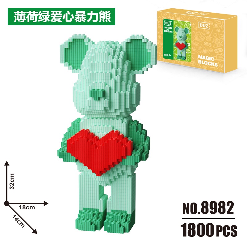 Mô hình lắp ráp le go gấu Bearbrick Jinx nhân vật liên minh huyền thoại 32.5cm Lego Gấu Jinx Siêu Chất