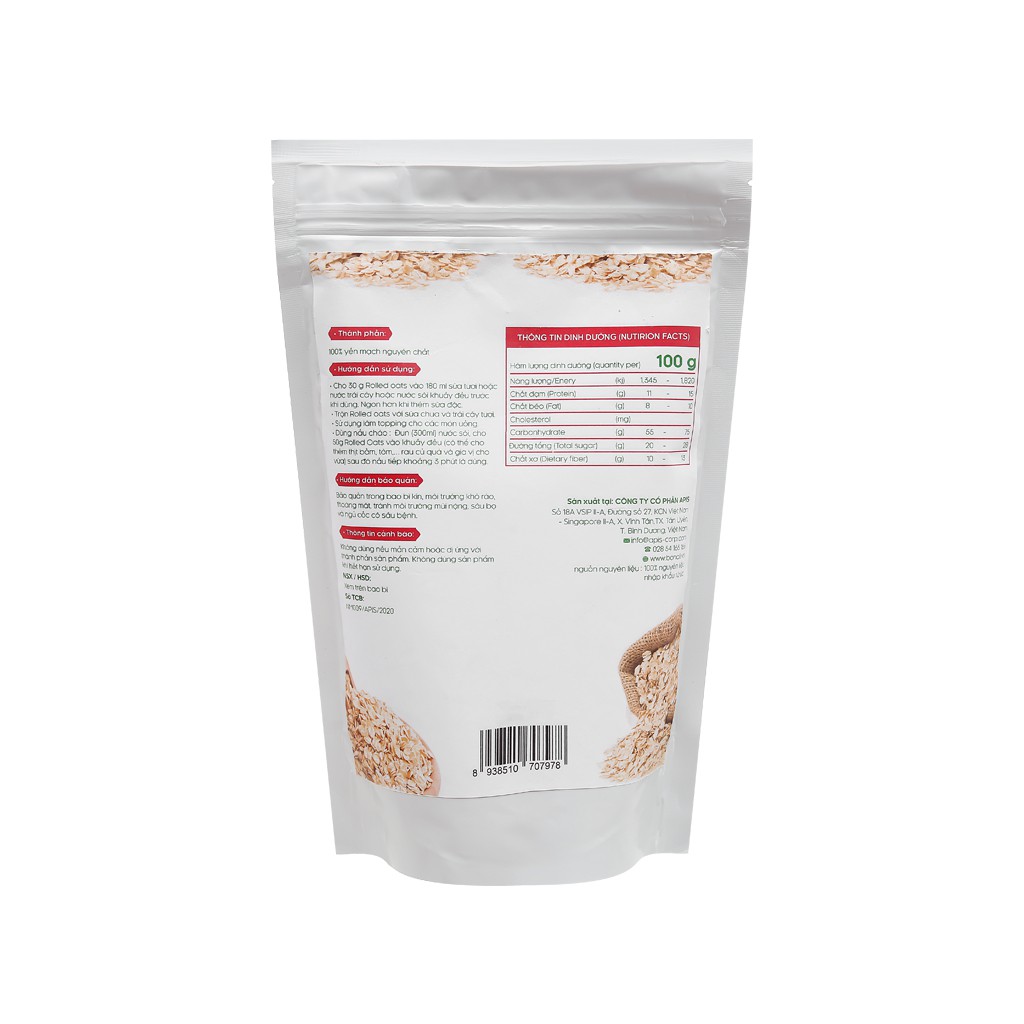 YẾN MẠCH NGUYÊN CHẤT ROLLED OATS 450G