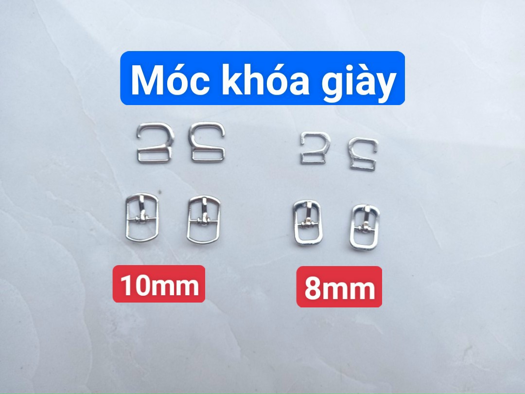 Khóa móc giày,khoen móc giày 1 cm, 0,8 cm