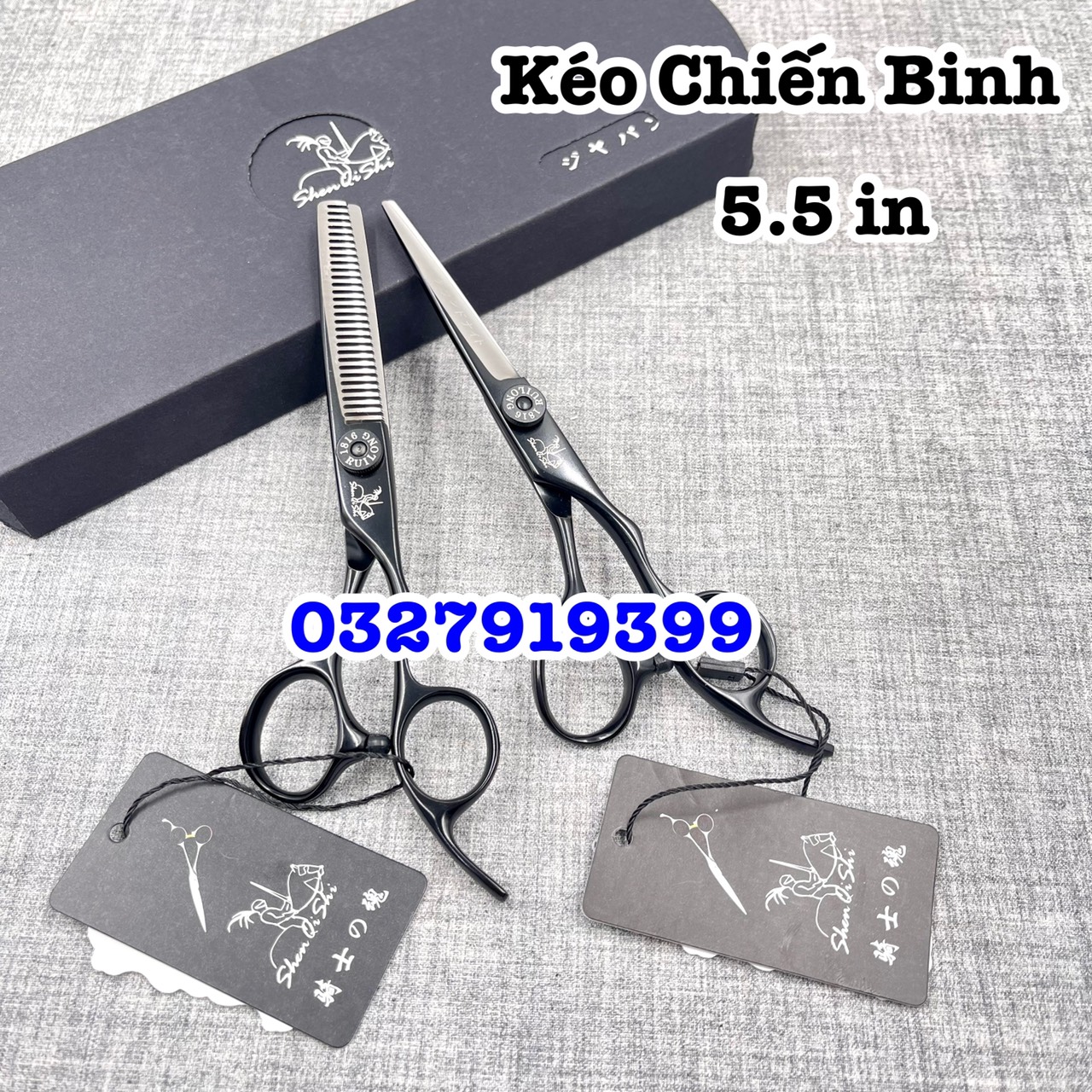 ShenQiShi Kéo cắt tóc Chiến Binh 5.5 in cao cấp Nhật Bản thép S440C độ cứng 62HRC lưỡi sắc bén thiết kế tay cầm tiện lợi