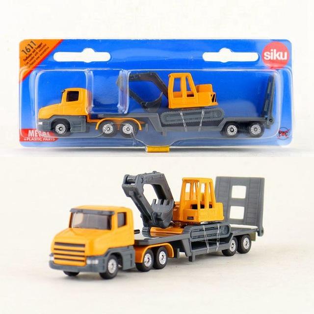 Mô Hình Siku Xe Tải Chở Xe Xúc 1611