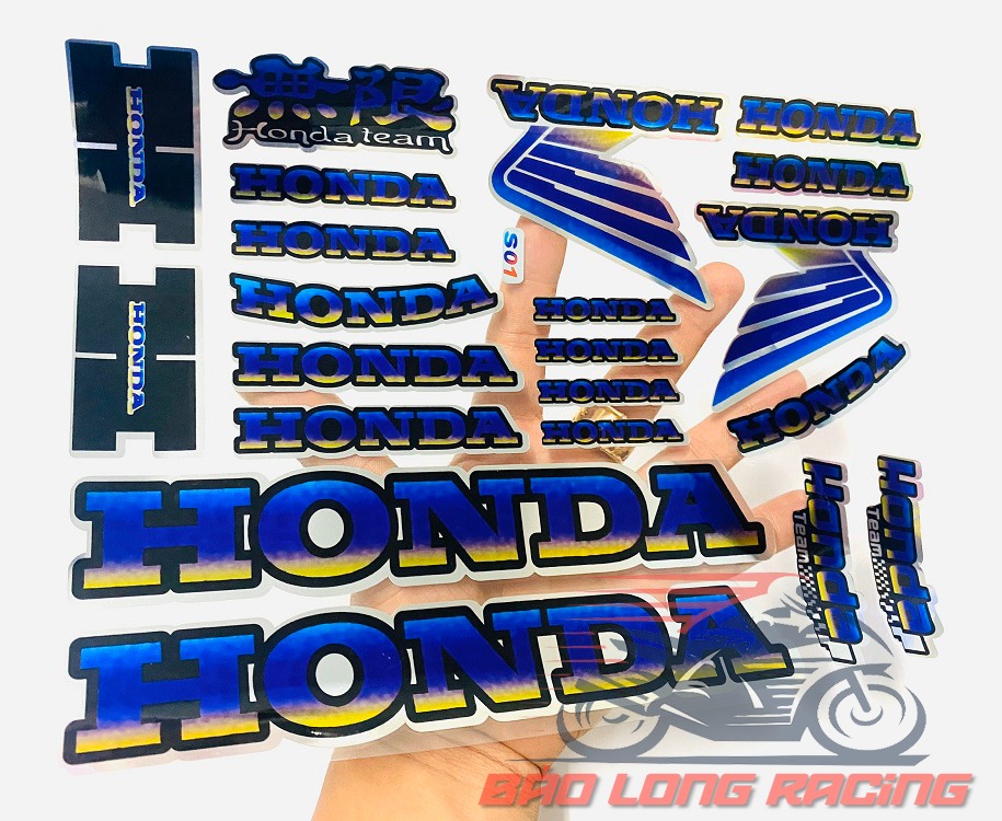 Tem Decal Crom Honda Cánh Chim 7 màu dán Sticker trang trí