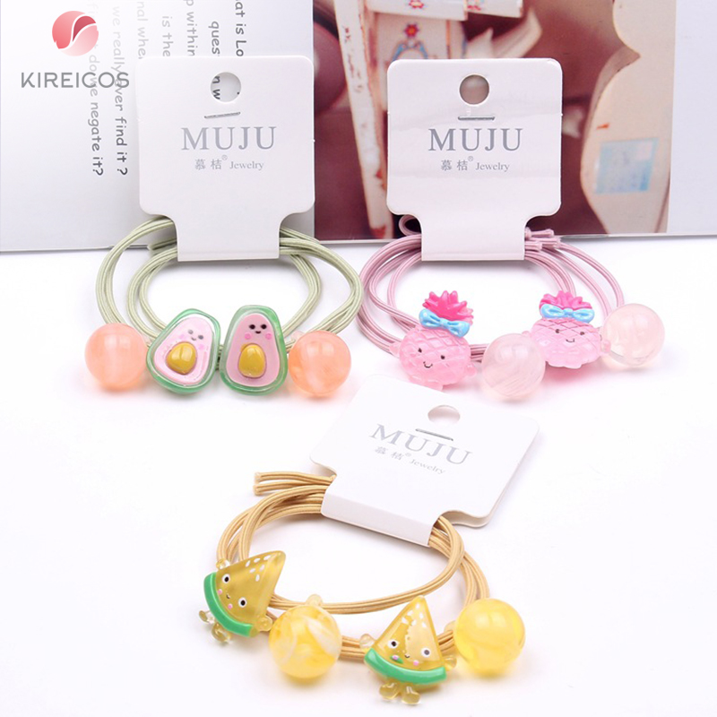 [HCM]Set 2 Sợi Dây Cột Cột Tóc Cho Bé Hình Trái Cây B329