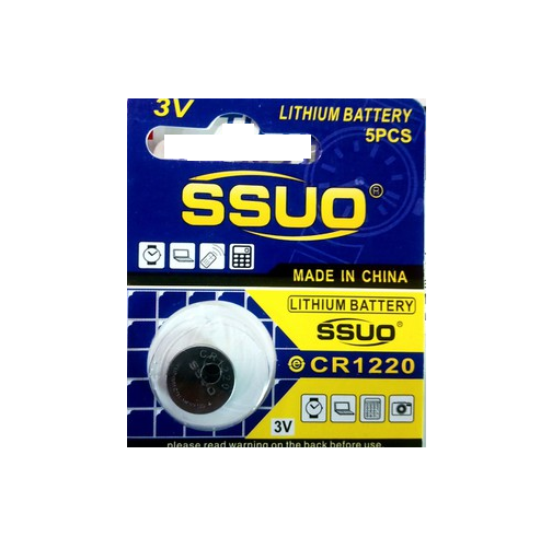 Pin CR1220 SSUO 3V Lithium  / 1 vỉ gồm 5 viên