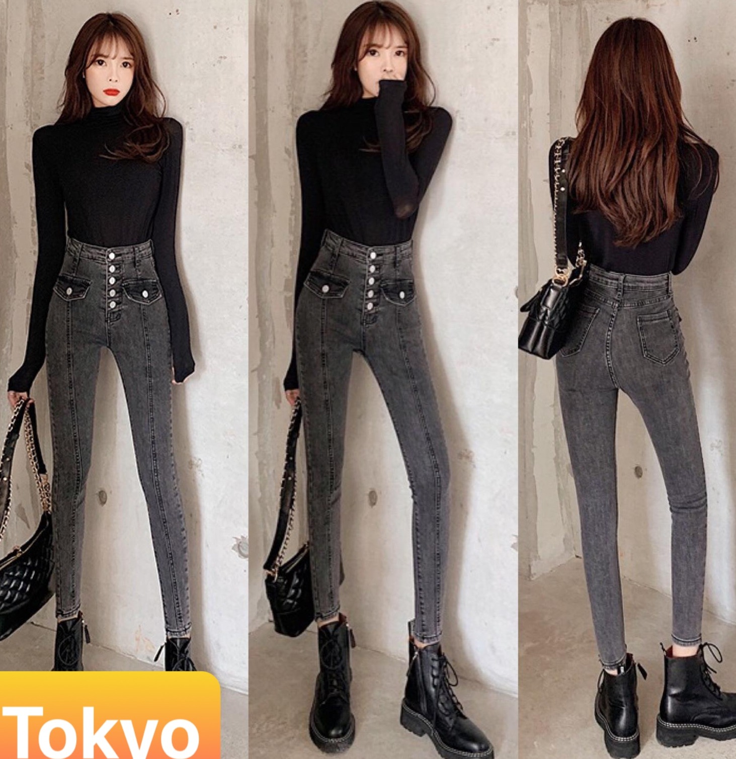 QUẦN JEAN NỮ XANH 5 CÚC 2 TÚI KIỂU NHẬT BẢN SHIMA LƯNG CAO NÂNG MÔNG CAO CẤP - TOKYO FASHION