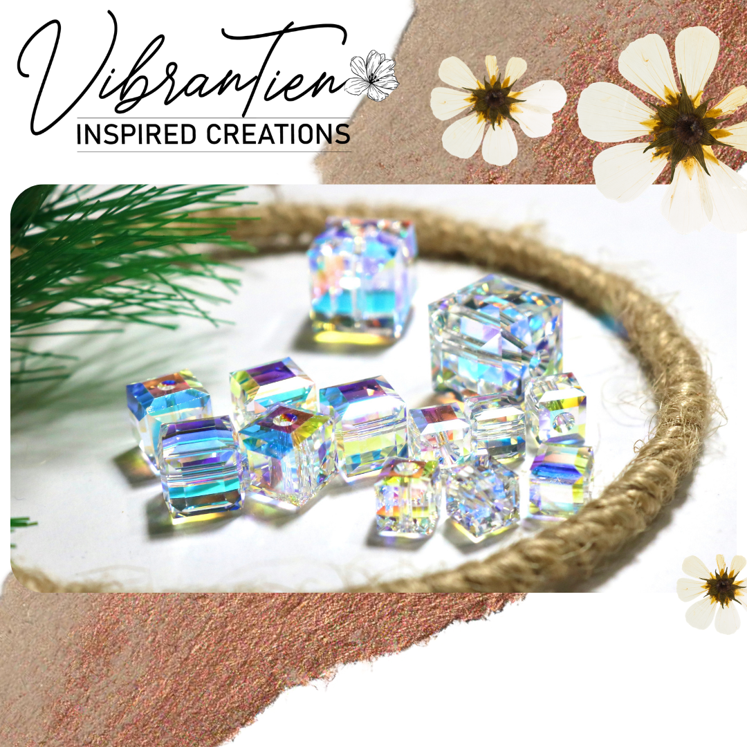 Pha lê Swarovski vuông 4mm/6mm/8mm (1viên)