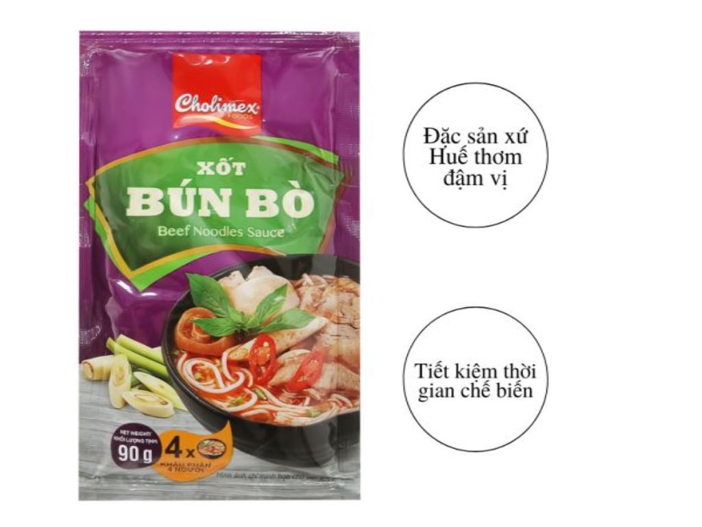 Xốt nấu bún bò Cholimex gói 90g - nước sốt tiện lợi