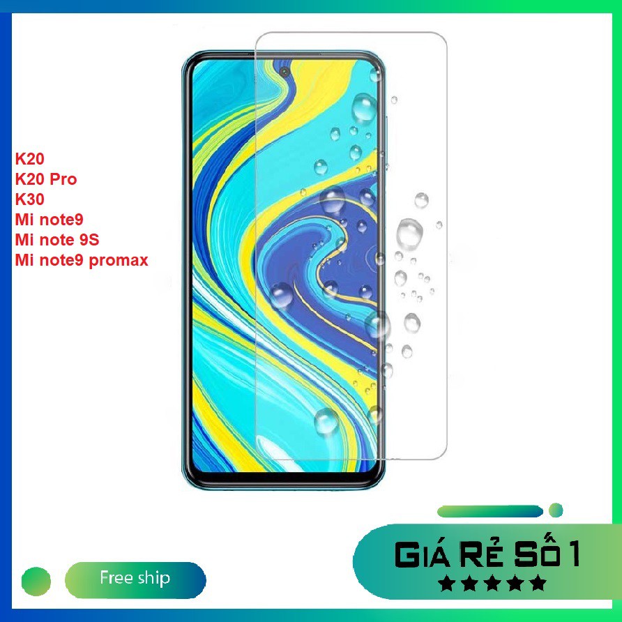 Kính cường lực trong suốt không full màn hình Xiaomi Redmi K20/ K20 pro/ K30/ Redmi note 9/ Note 9S/ Note 9 Pro/ Note 9 Pro Max/ Redmi Note 9 Pro 5G