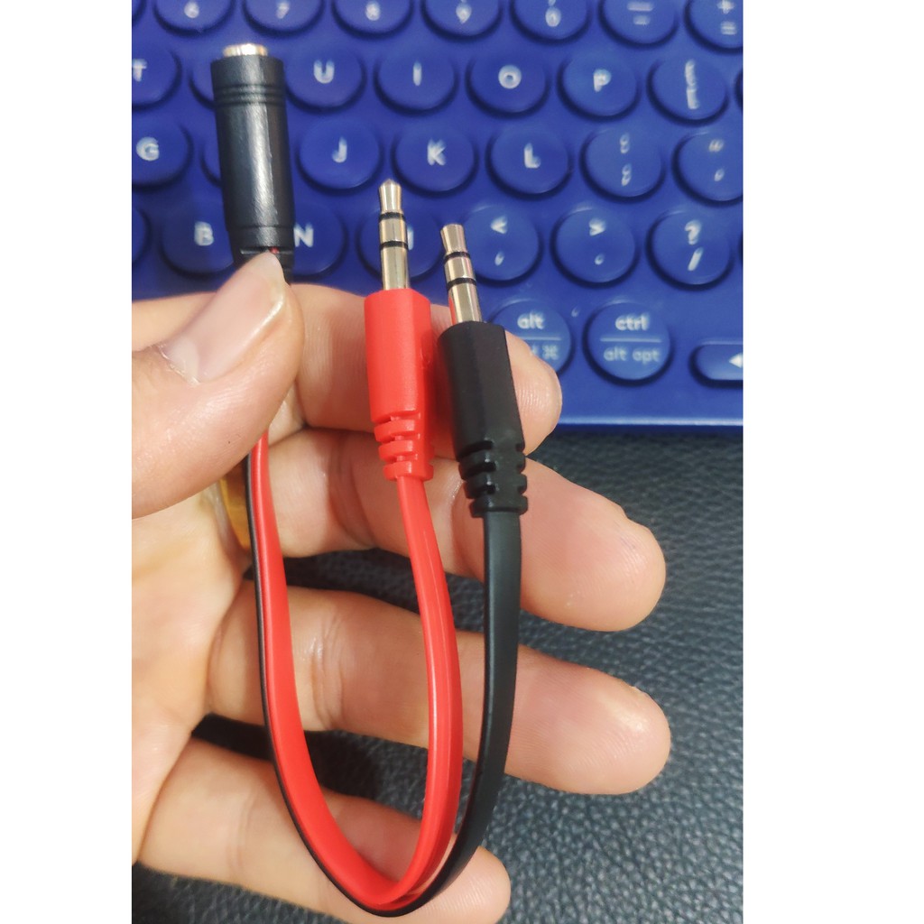 Dây Gộp Audio Micro Và Audio Thành 1 (Loại Dây Dẹt 20 Cm)