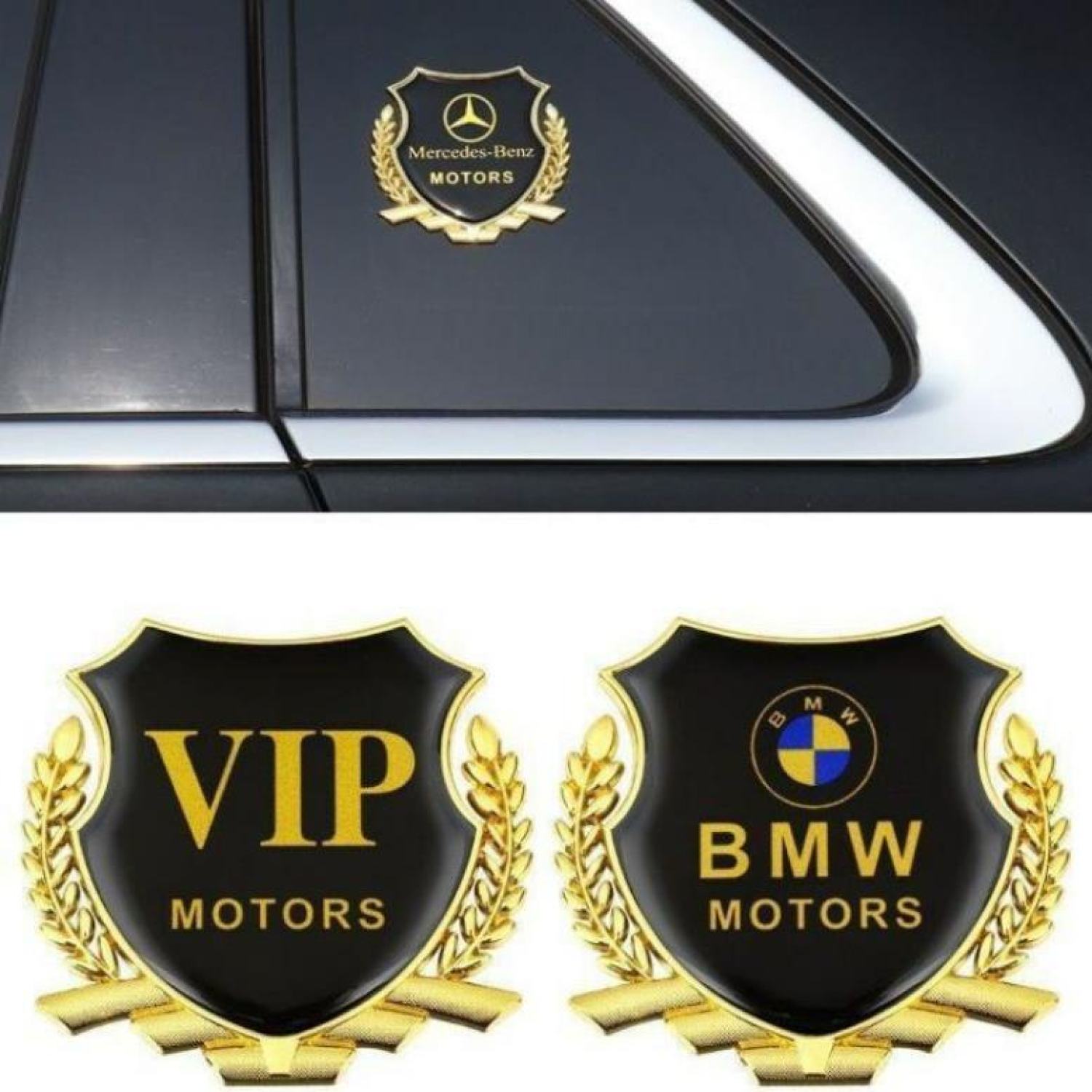 Logo Bông Lúa Dán Trang Trí Ô Tô, Xe Máy [ Viền Vàng ]