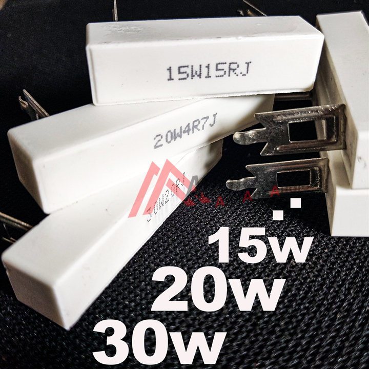 điện trở sứ chân dẹp đài loan 30w 20w 15w nhiều thông số