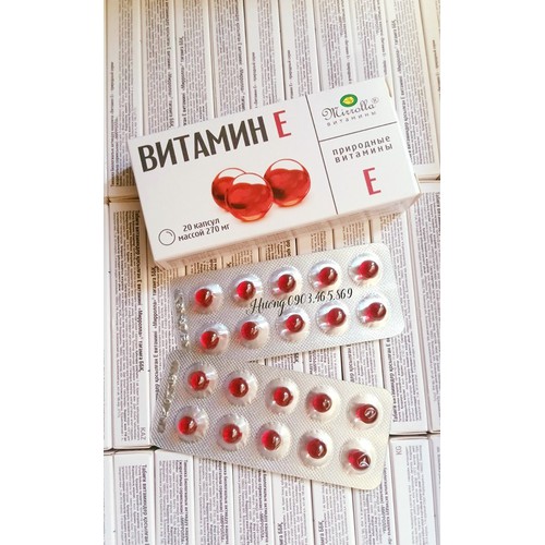 [HCM]Vỉ 20 Viên Vitamine E Đỏ Nga 400mg Mirrolla - Vitamin e đỏ - Vitamin
