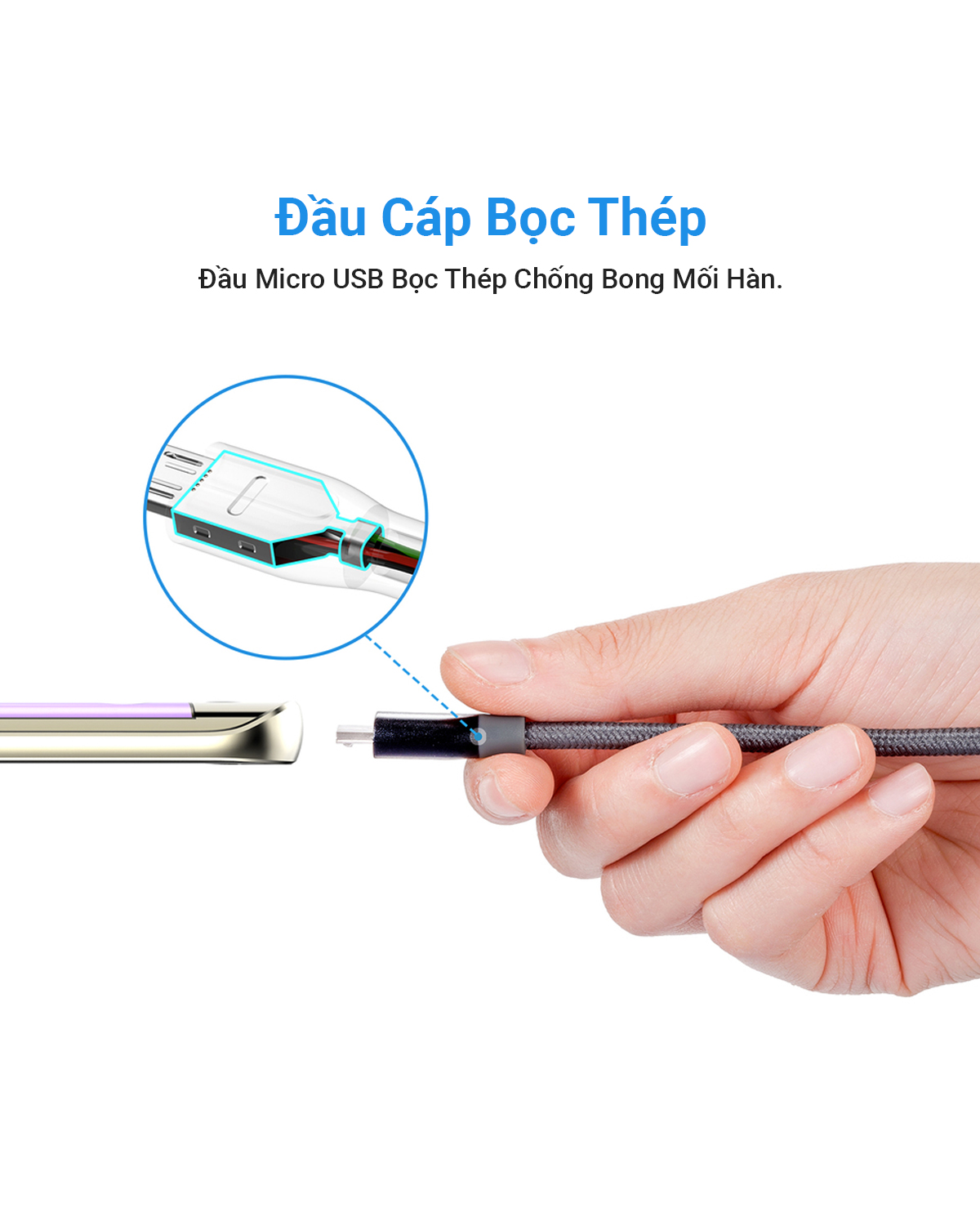 [SALE ĐẾN 50%] Cáp sạc ANKER PowerLine+ Micro USB dài 0.9m - [Có bao da] - A8142