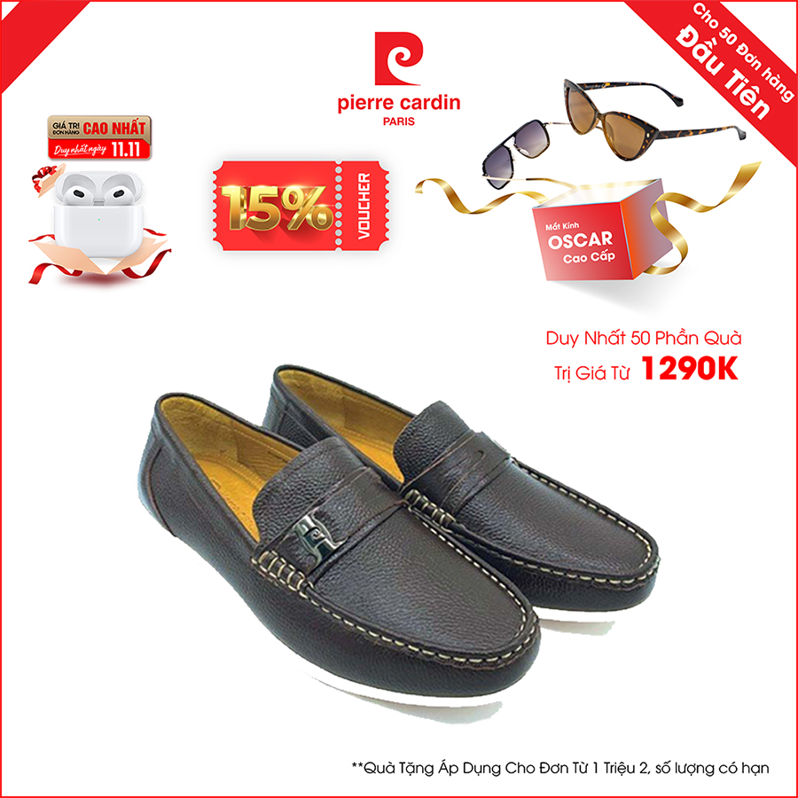 Giày lười Pierre Cardin da thật nhập khẩu PCMFWL 710