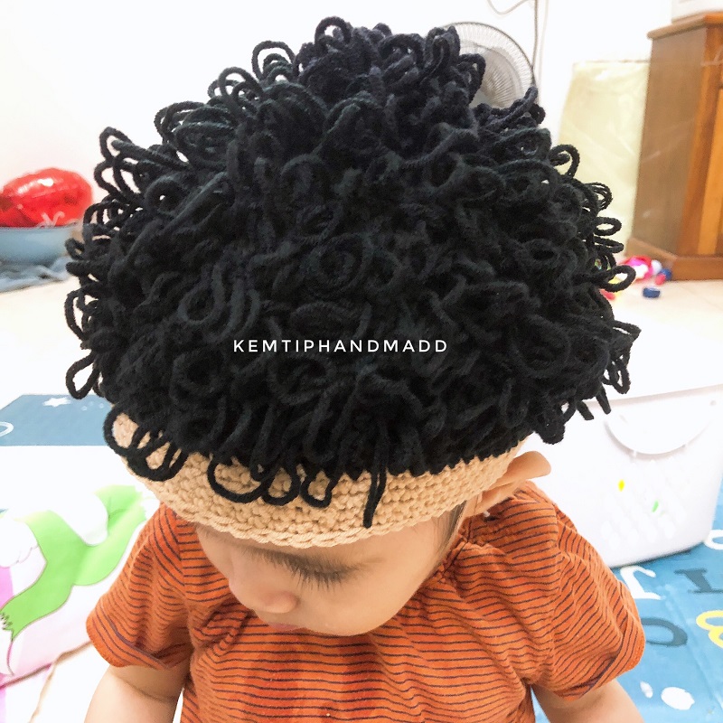 Mũ len tóc xoăn dễ thương cho bé trai, bé gái