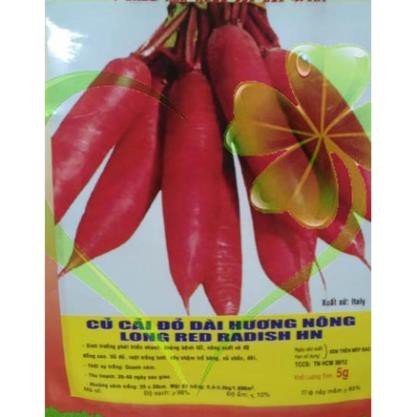 Hạt giống củ cải đỏ dài - Gói 5g