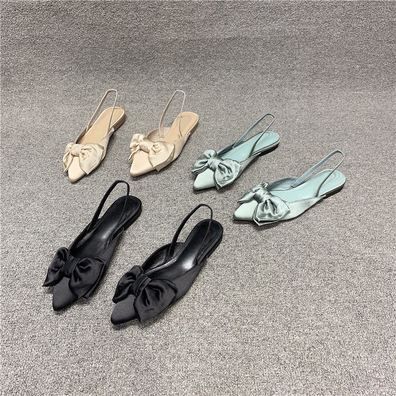 Giày sandal bệt nơ lụa SD-0299