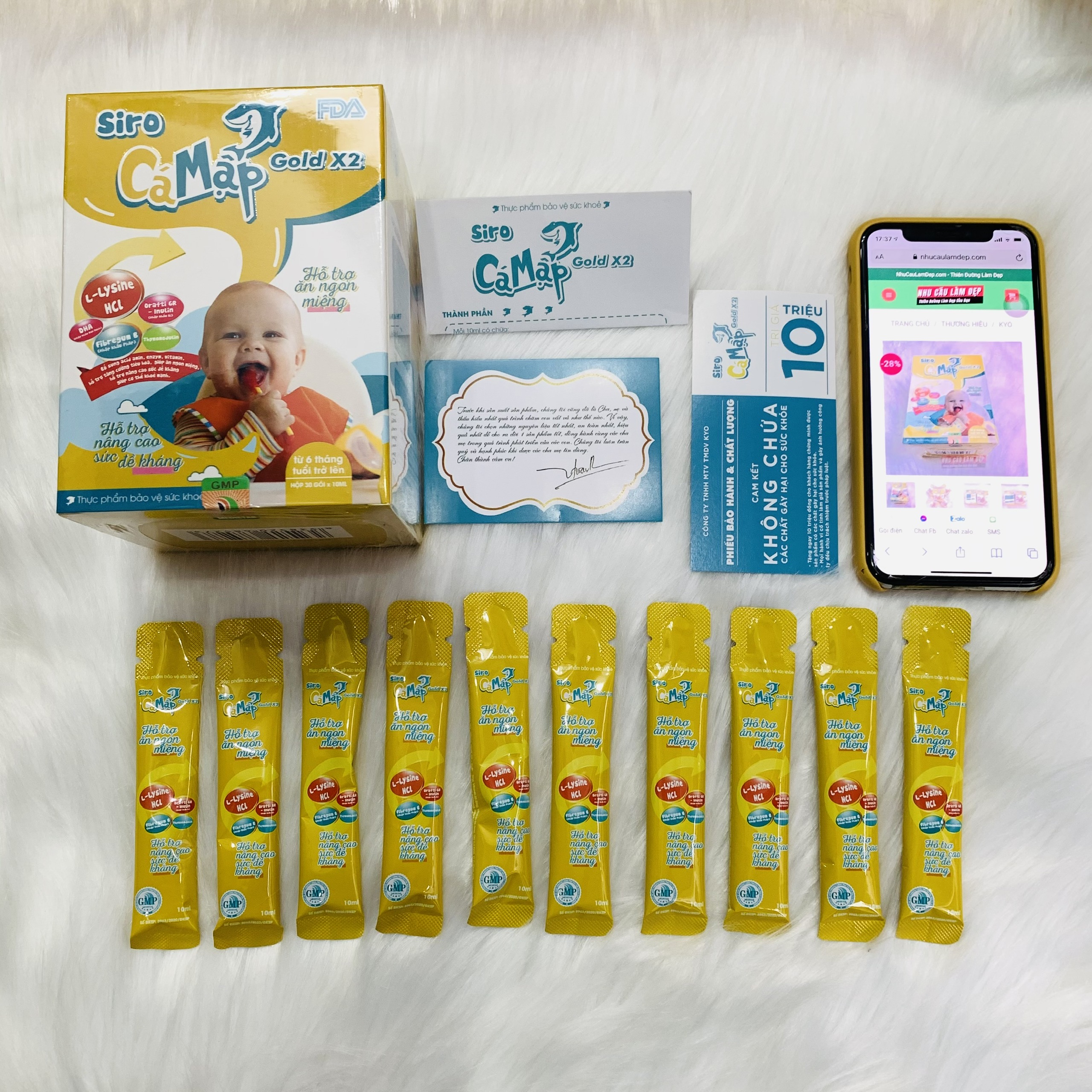 [HCM](Hộp 30gói) Siro Ăn Ngon Baby Shark Cá Mập Gold X2 (Sản phẩm mẫu mới)