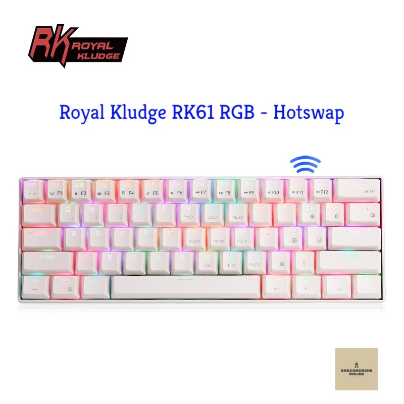 RK61 RGB HOTSWAP - Bàn Phím Cơ không dây Royal Kludge RK61 RGB - CHÍNH HÃNG