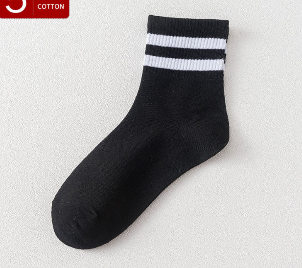Vớ tất cotton cổ lửng kẻ sọc nhiều màu basic