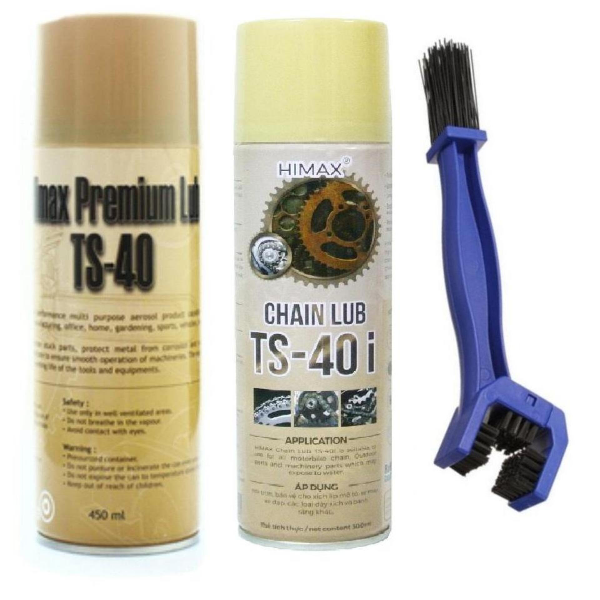 [HCM]Chai xịt vệ sinh sên xe máy mô tô PKL TS-40 450ml chai xịt bôi trơn dưỡng sên TS-50 300ml và bàn chải vệ sinh sên chuyên nghiệp 3D