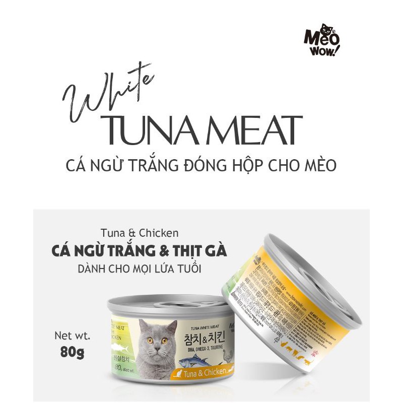 Cá ngừ trắng & thịt gà đóng hộp cho mèo
