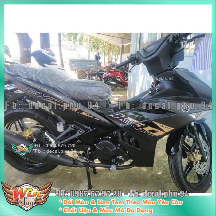 Tem rời zin cover exciter 150 đen nhám mẫu 2020