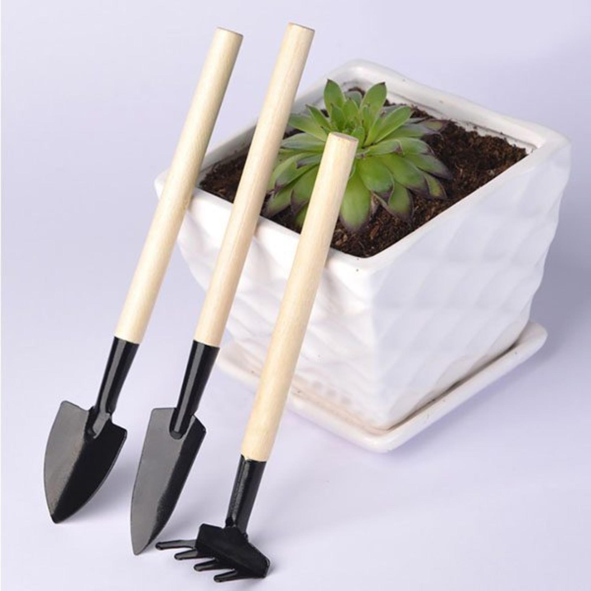 Bộ dụng cụ làm vườn mini 3 món dùng để trồng cây (21cm)