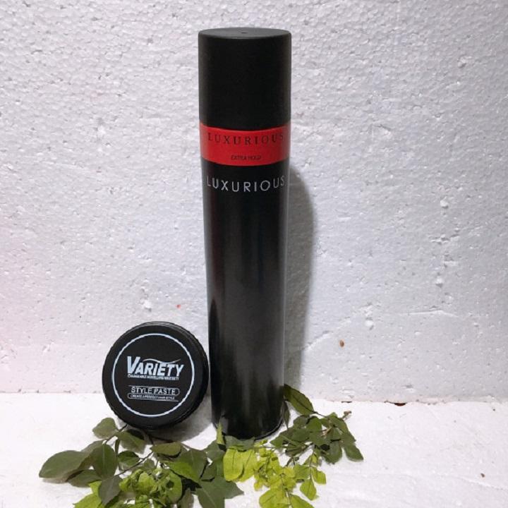 Sáp vuốt tóc Variety 100gr và gôm xịt tóc Luxurious