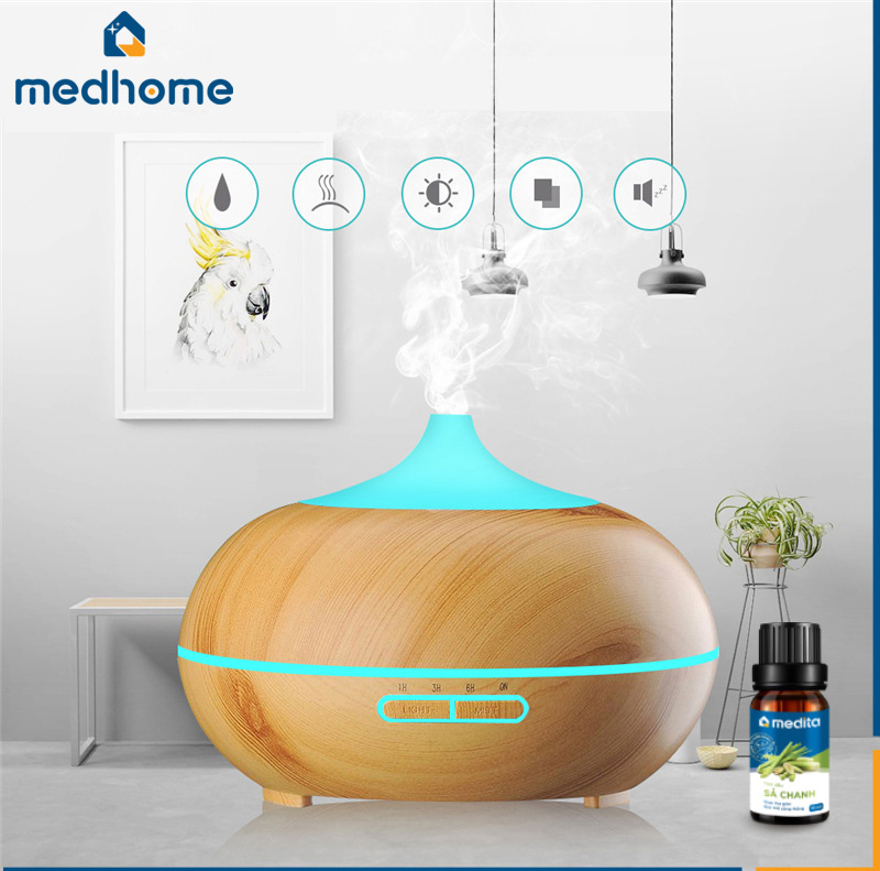 [HCM] MÁY XÔNG TINH DẦU SIÊU ÂM ?MEDHOME WOOD 300ML | MÁY KHUẾCH TÁN TINH DẦU | MÁY PHUN SƯƠNG | MÁY TẠO ĐỘ ẨM