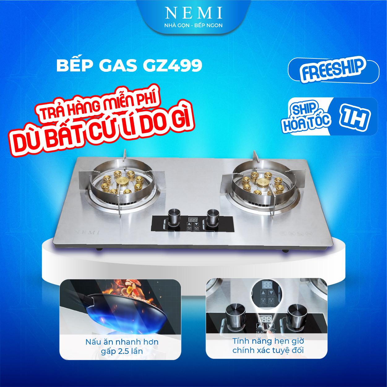 Gas stove double high-grade Nemi GZ499 9 burners with self-timer smart flame to as industrial stoves
