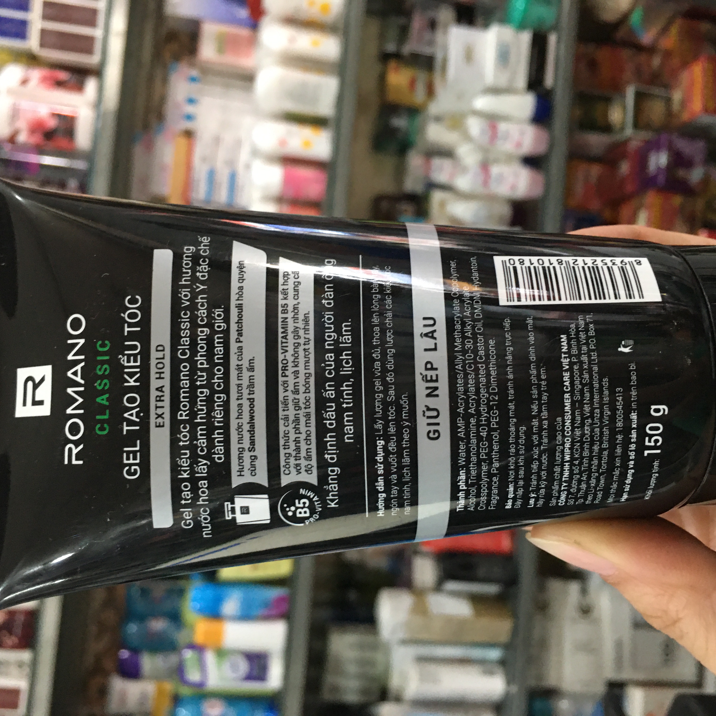 Gel vuốt tóc Romano Classic số 4 giữ nếp lâu 150g
