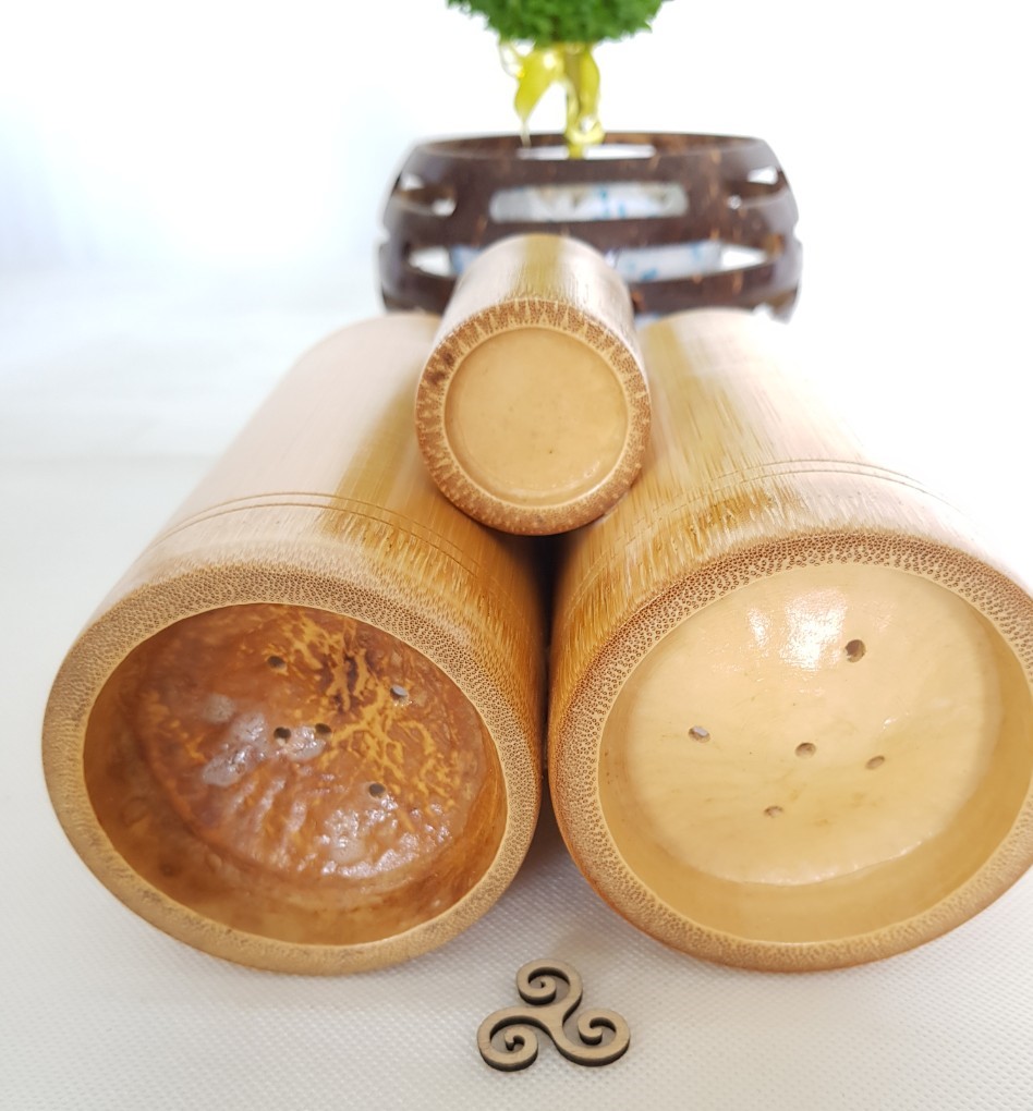 Bộ ống tre đựng đũa muỗng