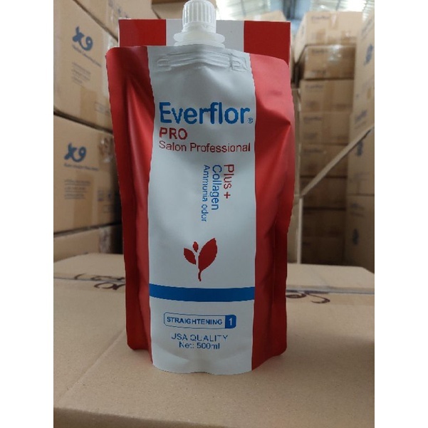 Kem duỗi tóc Everflor Nano dạng túi 500ml (số 1+2)