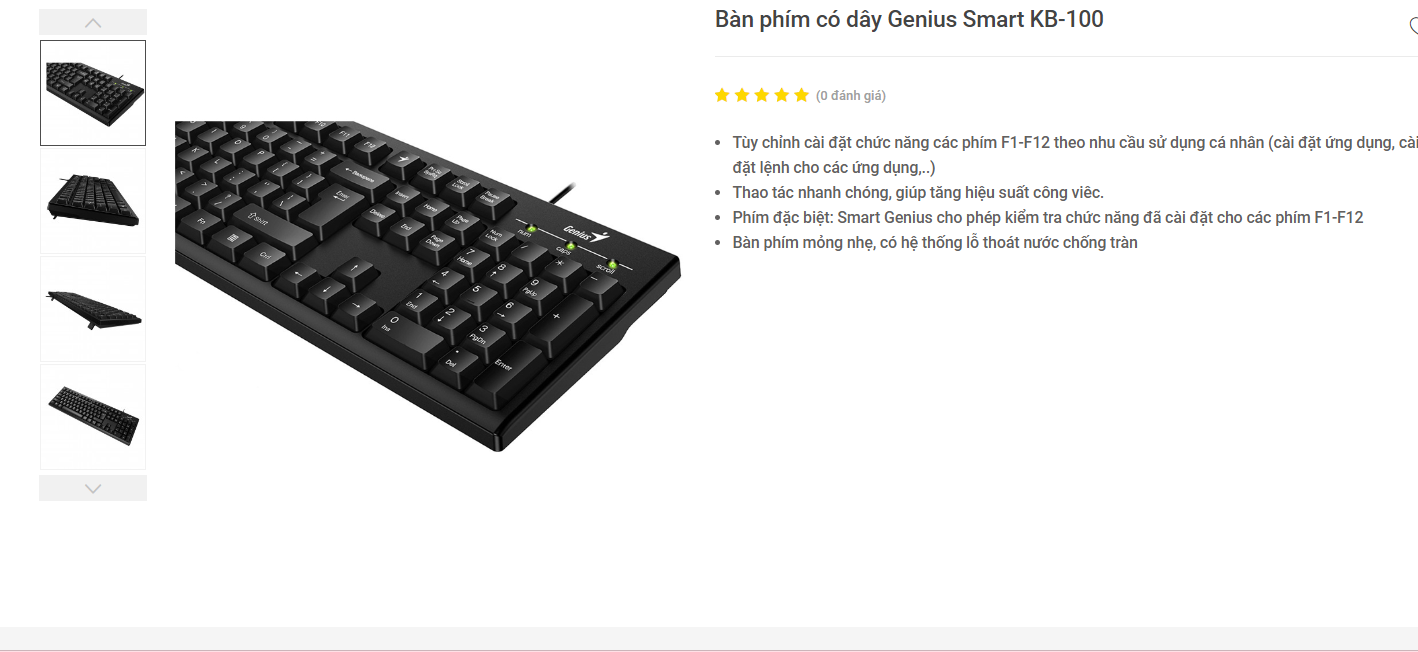 Bàn phím có dây Genius Smart KB-100