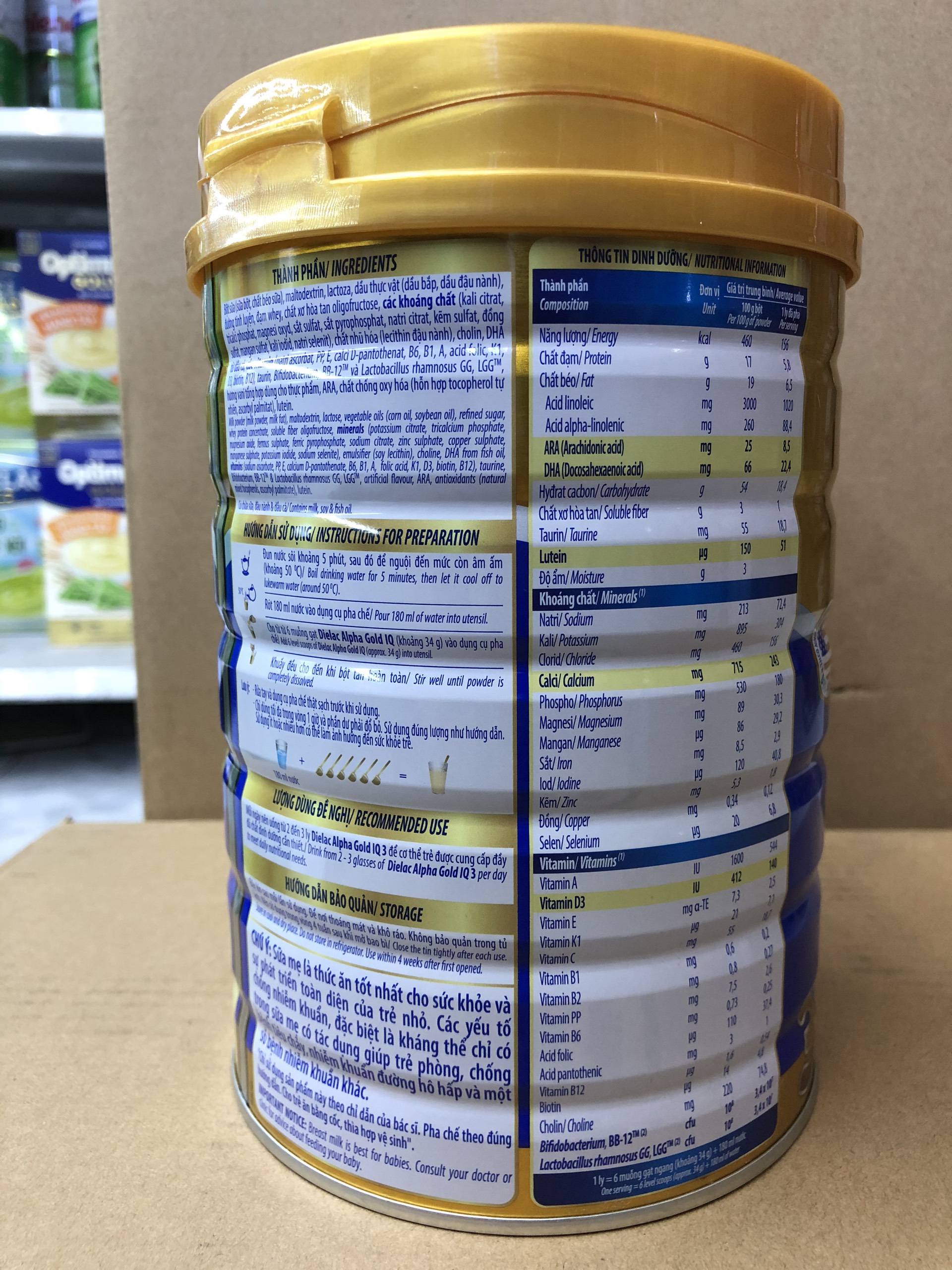 [HCM]Sữa Dielac Alpha Gold IQ số 3 lon 900g