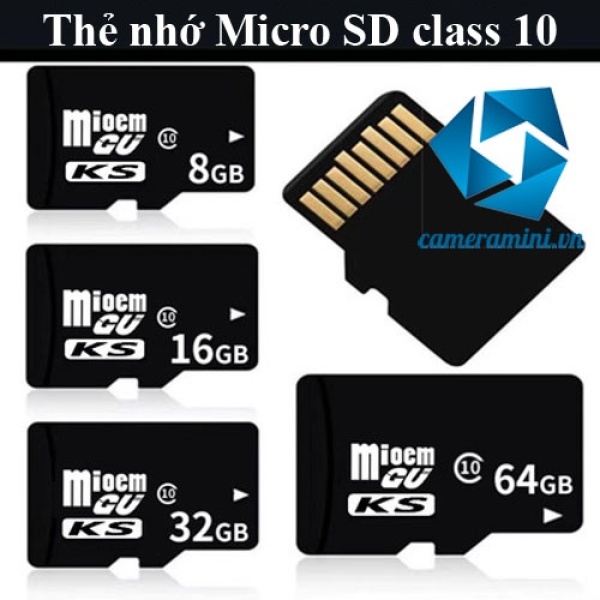 Thẻ nhớ Micro SD class 10 16gb, 32gb, 64gb dùng cho camera, điện thoại, máy ảnh + đầu đọc thẻ nhớ