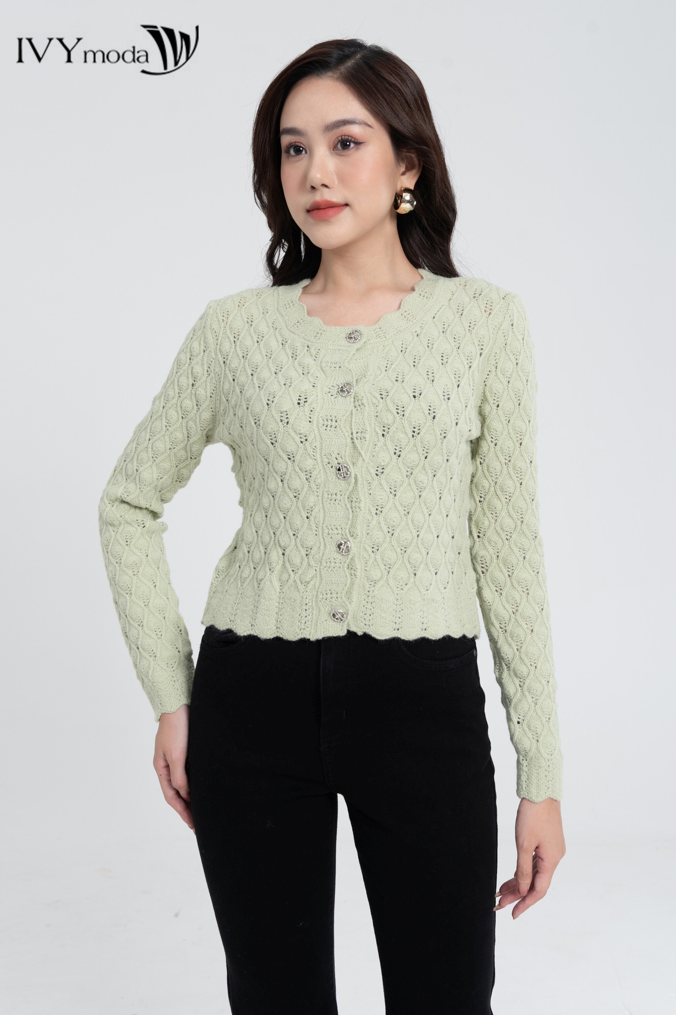 Áo khoác len ngang hông nữ IVY Moda MS 77B8035