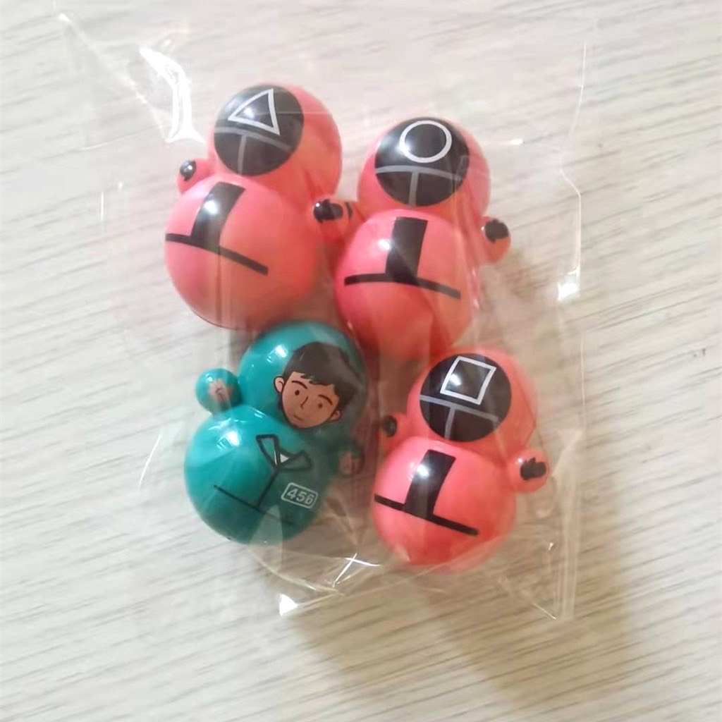 Đồ chơi lật đật mini, trò chơi con mực Squid game siêu dễ thương cho bé