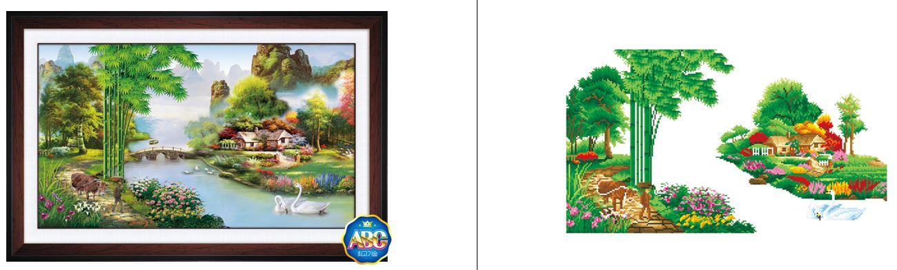 [HCM]Tranh Đính Đá Phong cảnh - Kt : 80*50 Cm