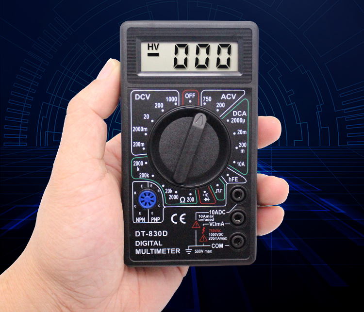 DT-830D Handheld LCD Voltmeter Ammeter Ohm Digital Multimeter Tester(Intl)