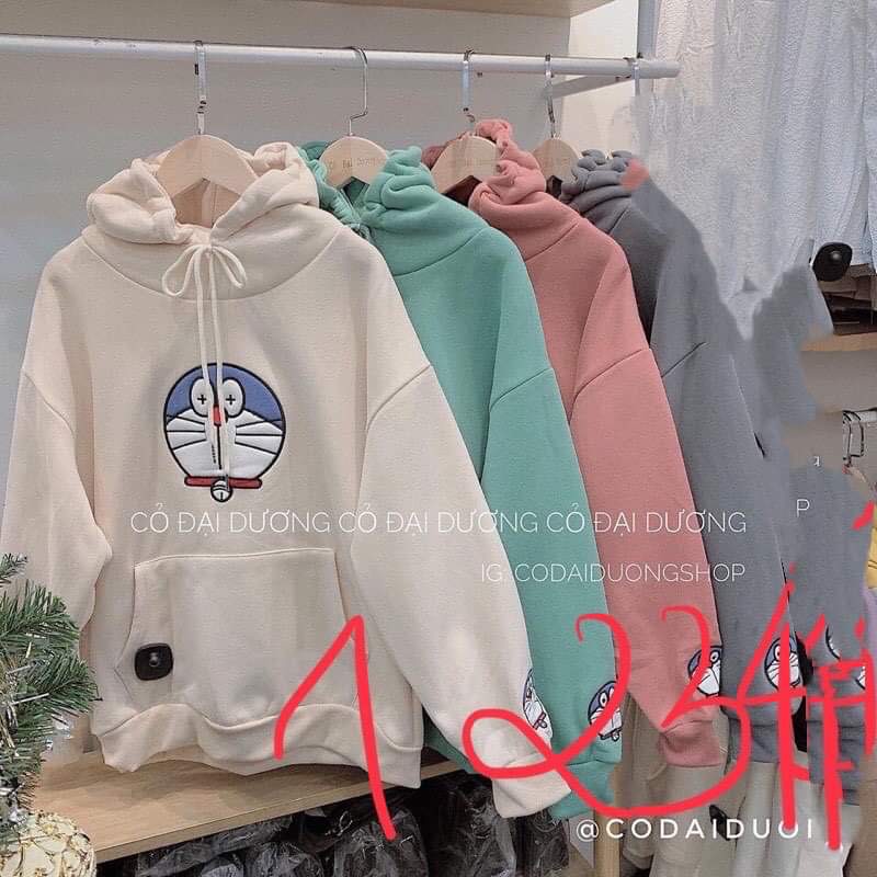 Áo hoodie 3d mèo dore in tay hth1220