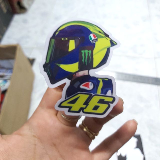 Combo 2 Tem Decal 46 Monster Dán Xe,Nón Giá Rẻ