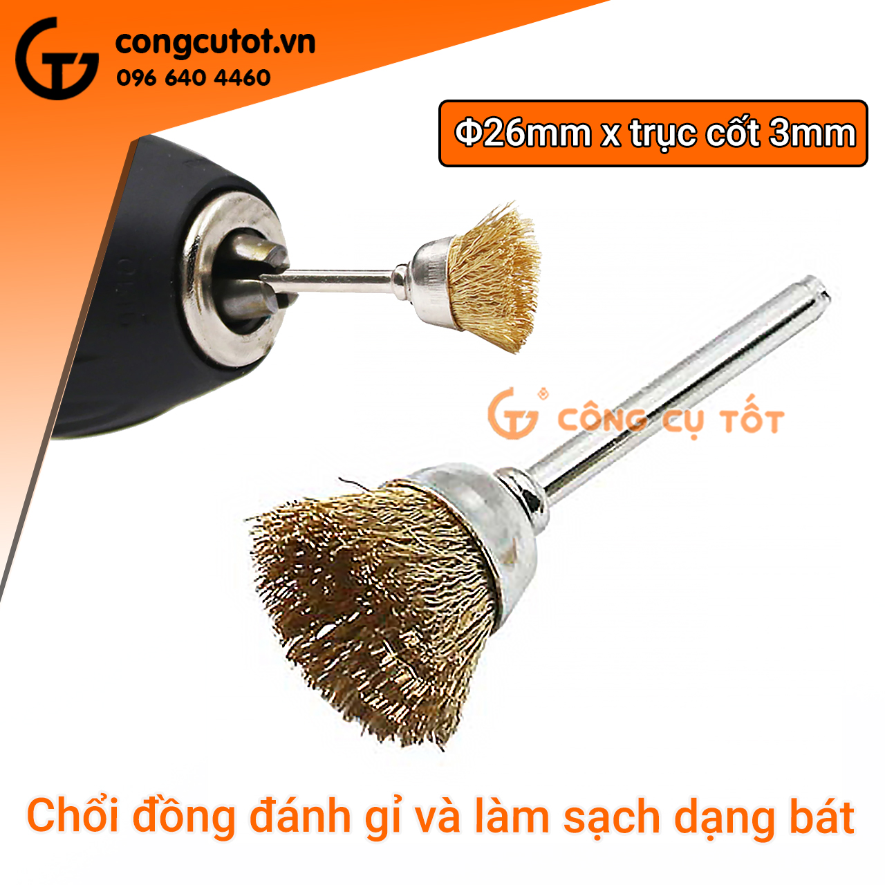 Chổi đánh gỉ - chổi đánh rỉ trục 3mm