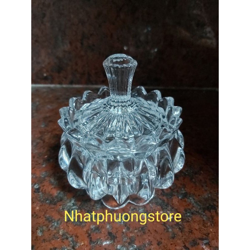 [HCM]Hũ Để Nến/Hũ Đựng Mứt Mini Thủy Tinh Pha Lê