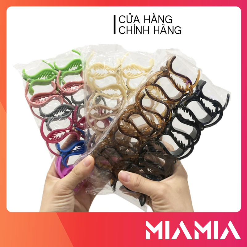 Combo 12 Kẹp Tóc Càng Cua 3 Răng Mix 2 Màu